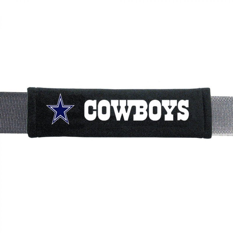 Fremont Die NFL Dallas Cowboys Seat Belt Pads, 10" x 2.5" (Pack of 2), 10" x 2.5" (Pack of 2), Black/Team Colors
